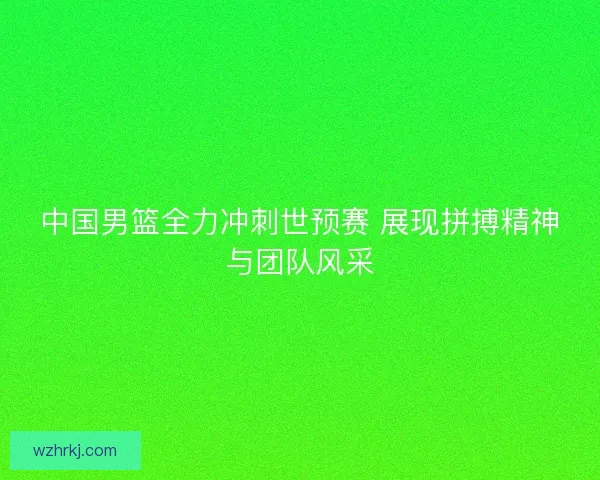 中国男篮全力冲刺世预赛 展现拼搏精神与团队风采