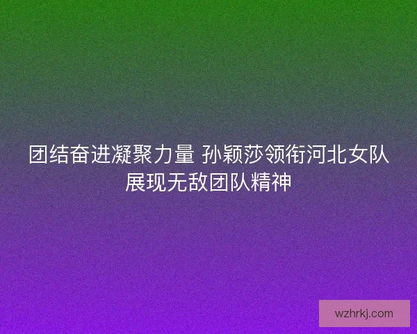 团结奋进凝聚力量 孙颖莎领衔河北女队展现无敌团队精神